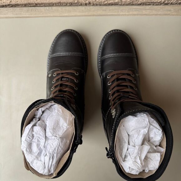 NEW Taos Crave Leather Boots Womens Size 7-7.5 US 38EU Black Moto Combat Prairie - Picture 5 of 15